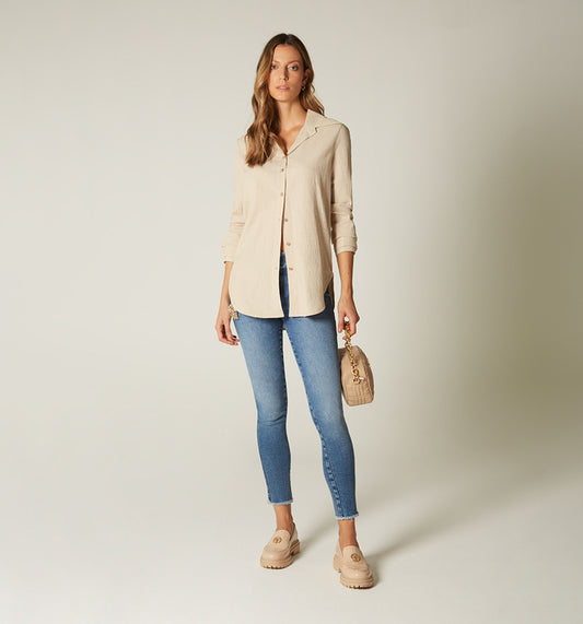 Blusón manga larga con puño doble