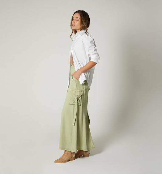 Falda larga bolsillos utilitarios tiras